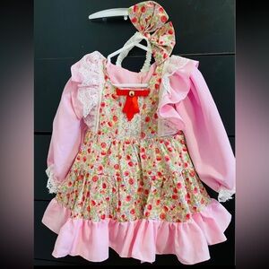 Strawberry Pink Kids vintage Dress
